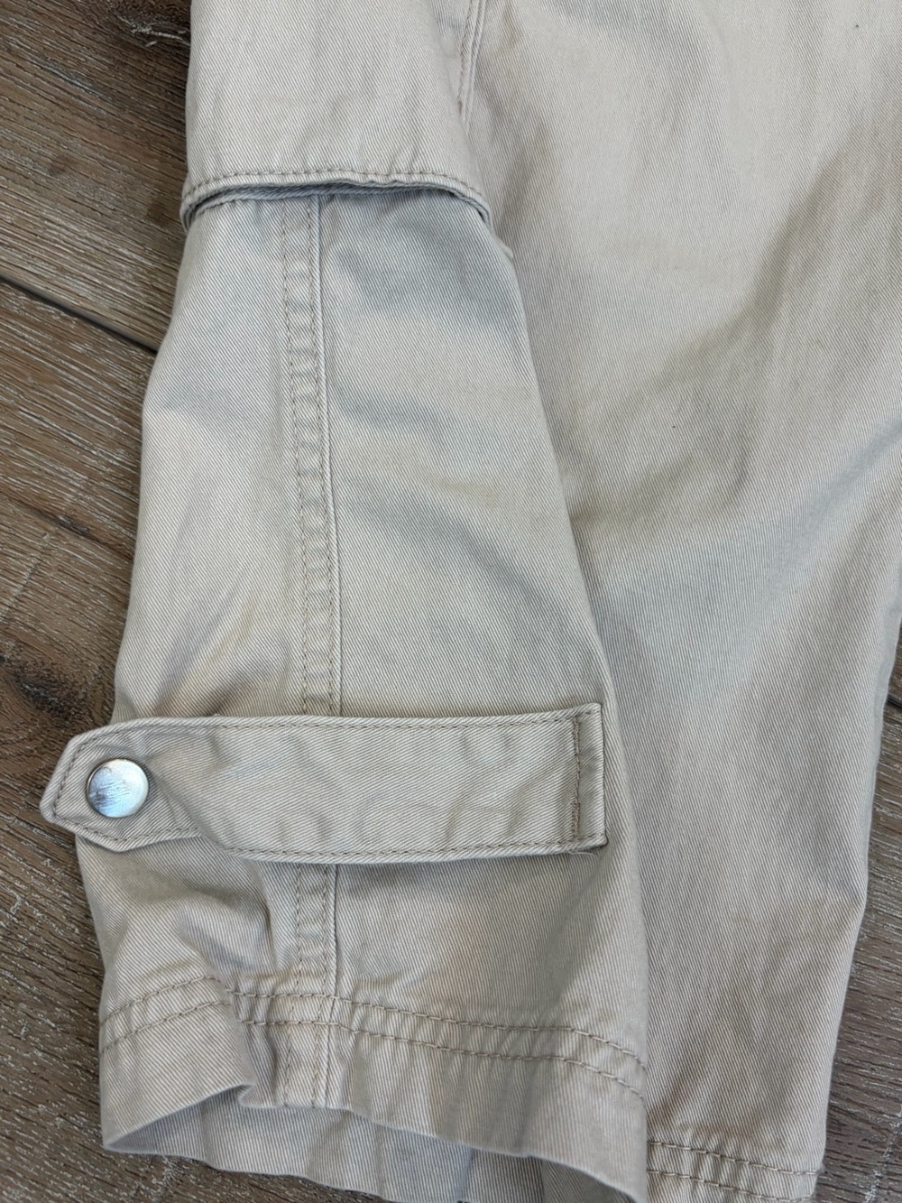H&M Cream Beige Utility Cargo Pants Size 6 Straight Leg - Picture 2 of 8